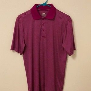 Slazenger Golf Polo, Men's Size S, Burgundy with small white strips, SS